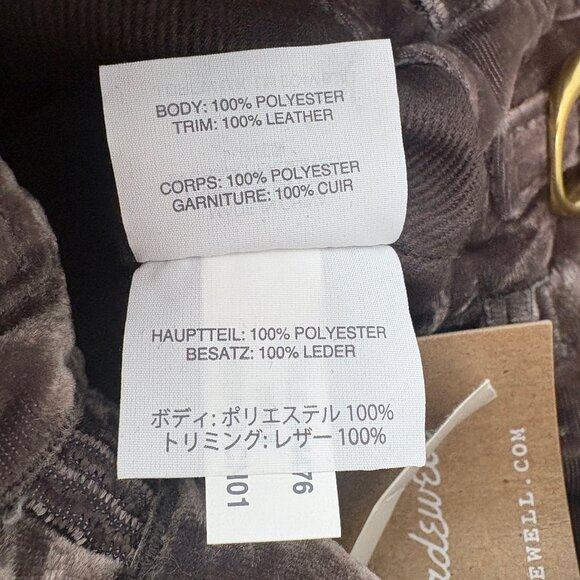 Madewell NWT Velvet Mini Drawstring Bag in Grey - Picture 11 of 12